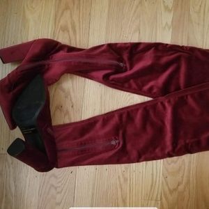 DollsKill Burgundy Thigh high boots